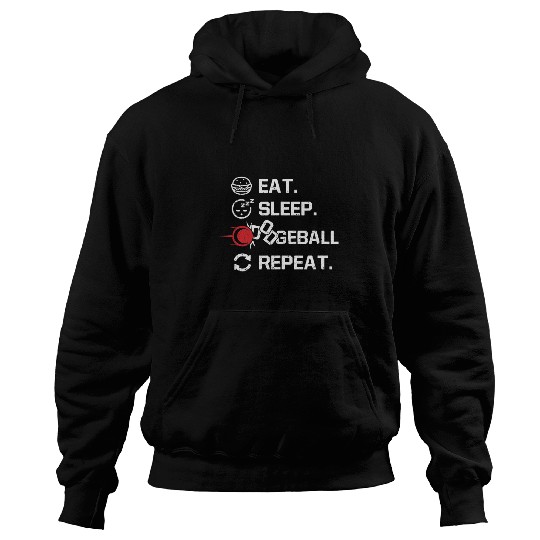 Sport Dodgeball Eat Sleep Dodgeball Repeat Funny Hoodies