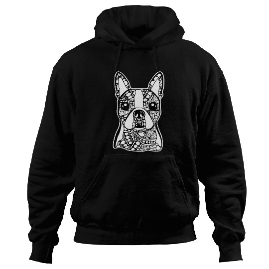 Boston Terrier Pet Face Graphic Art Gift for Dog Mom Hoodies