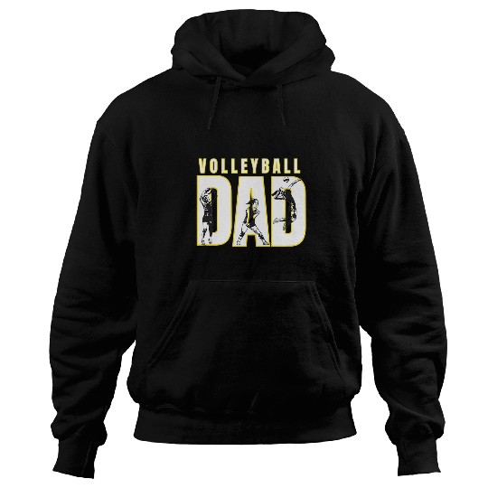 Sport Volleyball Dad Black and Gold Hoodies