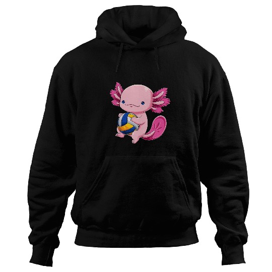 Sport Volleyball Axolotls Volleyball Player Volleylotl Mexican Salamander Fish Axo 8 Hoodies