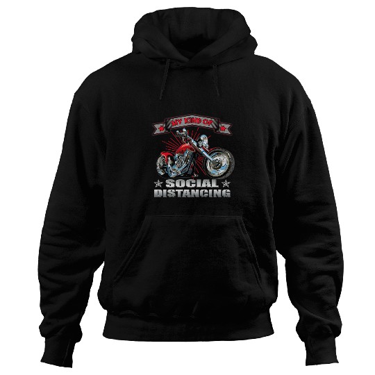 Discover Funny Motorcycle Social Distancing antis Social Biker Hoodies