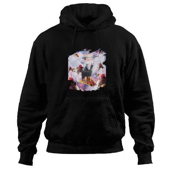Llama Pet Space Cat Riding Llama Ice Cream Taco Hoodies