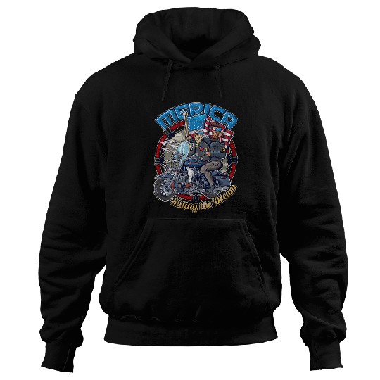 George Washington Abraham Lincoln Patriotic Biker Motorcycle Hoodies