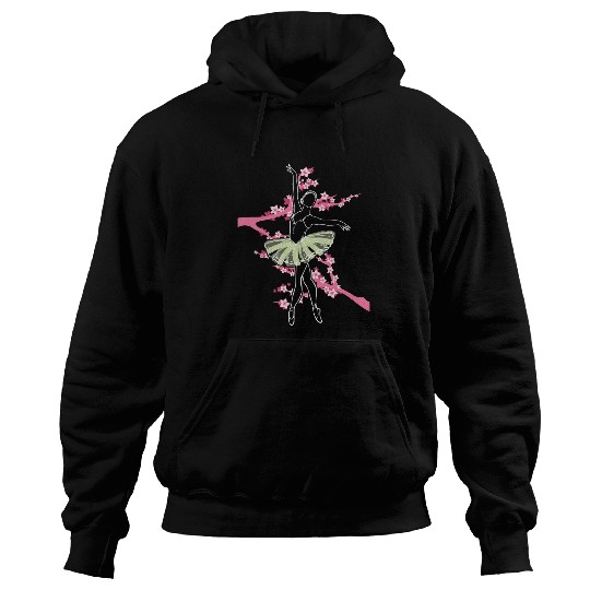 Sakura Cherry Blossom En Pointe Dancer Girls Women Ballet Hoodies