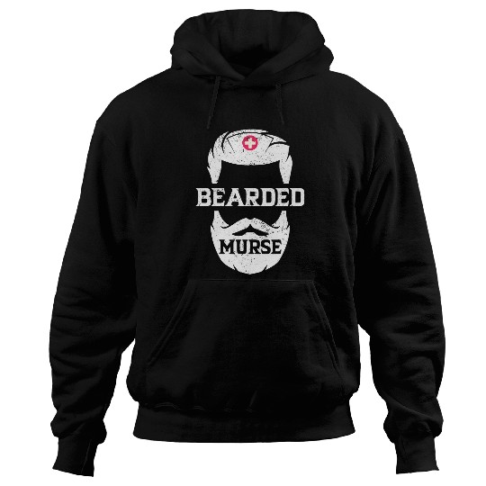Bearded Murse Male nurses Student Man Nurses Graduation Week Hoodies