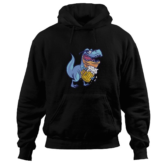 Dinosaur Pet Beer TRex and Beer Booze Alcohol Drinking Hoodies