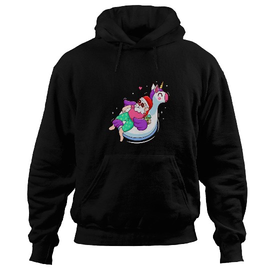 Unicorn Pet Christmas in July Santa Hawaiian Unicorn Summer Surf Hoodies