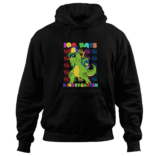 Dinosaur Pet 100 Days Of Kindergarten  Dinosaur Trex Hoodies