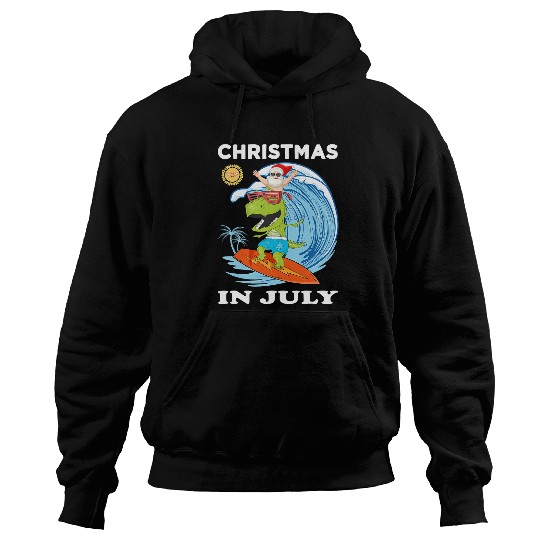 Dinosaur Pet Santa Dinosaur Mid Year xmass Party Beach Christmas In July 1 Hoodies