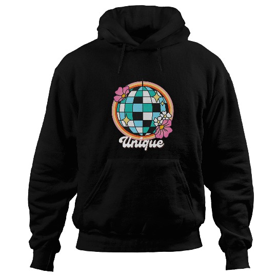 Womens uniques Womens Creative Expression Graphic Retro Disco Ball Hoodies