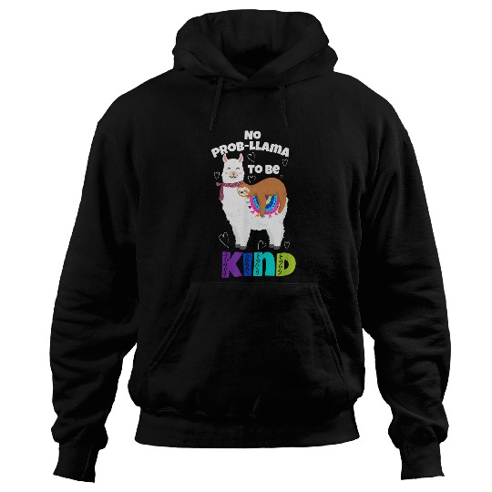 Llama Pet No Prob Llama  Be Kind Bullying Graphic Plus Size Hoodies