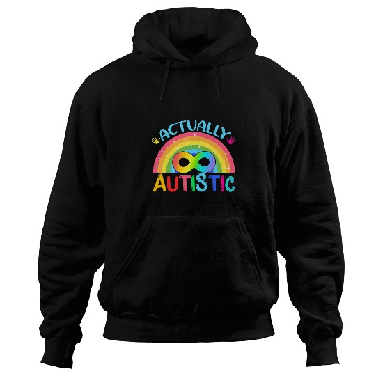Autism Puzzle Actually Autistic Funny Autism Awareness Spectrum Men Women Hoodies