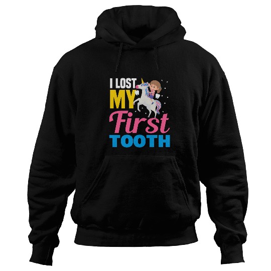Unicorn Pet I Lost My First Tooth Unicorn Tooth Fairy Gift Girls 1 Hoodies