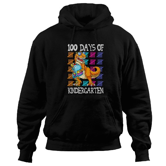 Dinosaur Pet 100th Day of School Dinosaur 100 Days of Kindergarten Hoodies