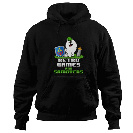 Retro Games Samoyed Funny Samoyed for Gamers Hoodies