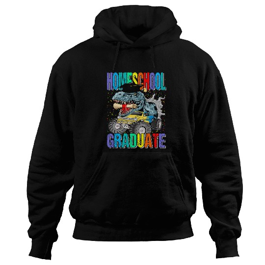 Dinosaur Pet Homeschool Graduate Monster Truck Dinosaur Graduation Hoodies