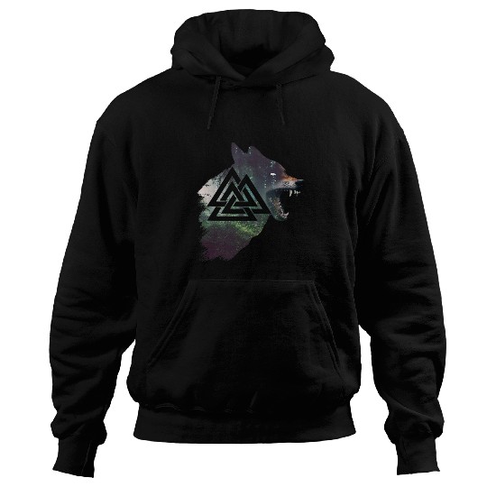 Coyote Mammal Valknut Symbol Fenrir wolfs Valhalla Norse Viking Warrior Hoodies