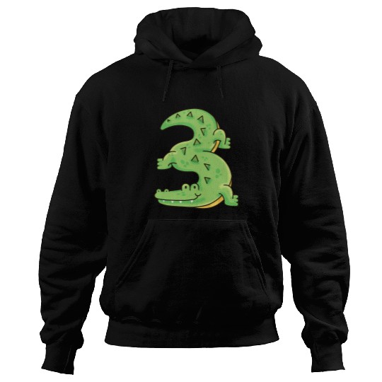 Alligator Pet 3rd Birthday Party Animal Number Hoodies