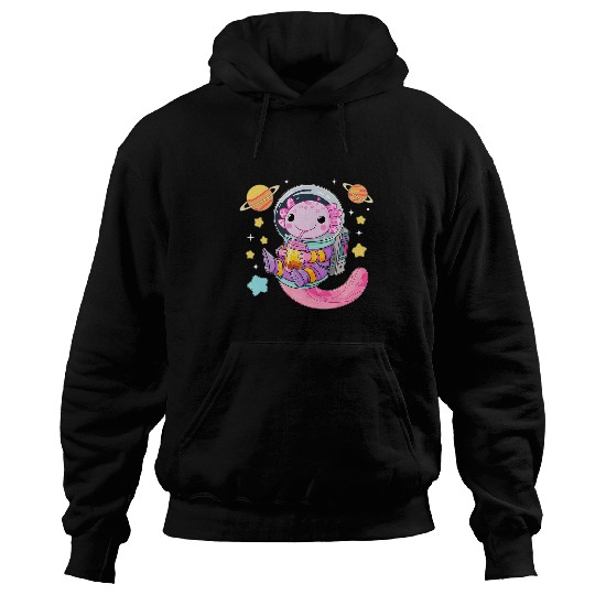 Axolotls Pet Kawaii Axolotls Bubble Boba Tea In Space Astronaut Axolotls Hoodies