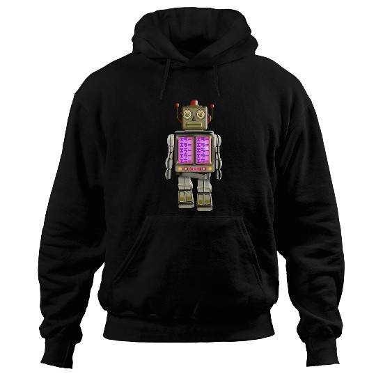Aliens UFO 50s Style Japanese Retro Futurism SciFi Alien Tin Robot Hoodies