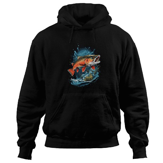 Fishing Fun Fly Fishing Arctic Char Brook Trout Fish 8 Hoodies