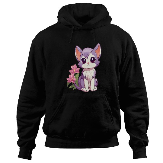 Cute Cat Floral Designer Orchids Flower Lover Florist Hoodies