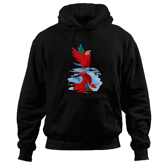 Dragon Pet Parrot 2Dragon Reflection I Greenwinged Macaw Hoodies