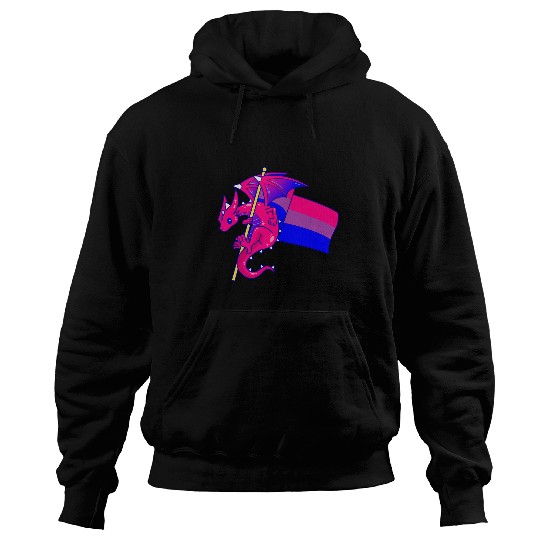 Dragon Pet Epic Dragon With Bisexual Pride Flag LGBTQ Hoodies