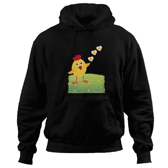 Chicken Pet Lover Design with Fried Egg Hearts Hoodies