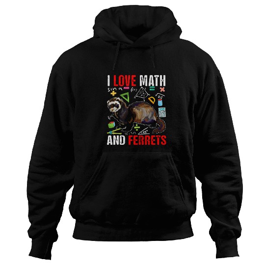 Ferret Pet I Love Math And Ferrets Funny Math Lover Ferret Zoo Animal Hoodies