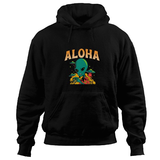 Aliens UFO Family Vacation Hawaii UFO Abduction Alien Aloha Hoodies