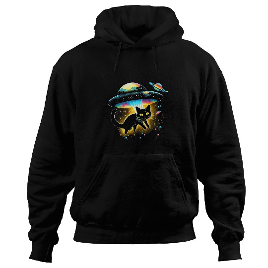 Aliens UFO Tee Galaxy Cat Spaceship Alien Cat Hoodies