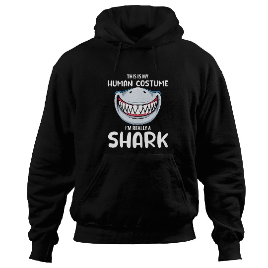 Shark Pet This Is My Human Costume Im Really A Shark Funny Halloween 2 Hoodies
