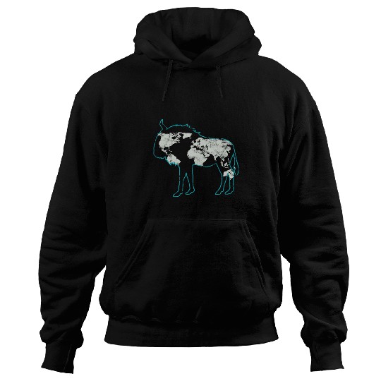 Cow Pet Bisons Buffalo Farmer Animal Nature Cattle Cow Earth Map Hoodies
