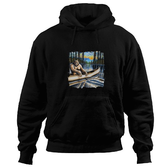 Bigfoot Pet Funny Sasquatch Fishing Catching Fish Lake Bigfoot Fishermen Hoodies