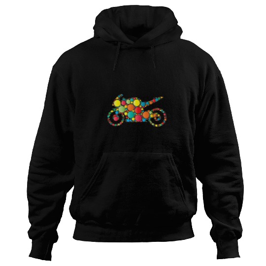 Colorful Motorcycle Polka Dots for Kids Hoodies