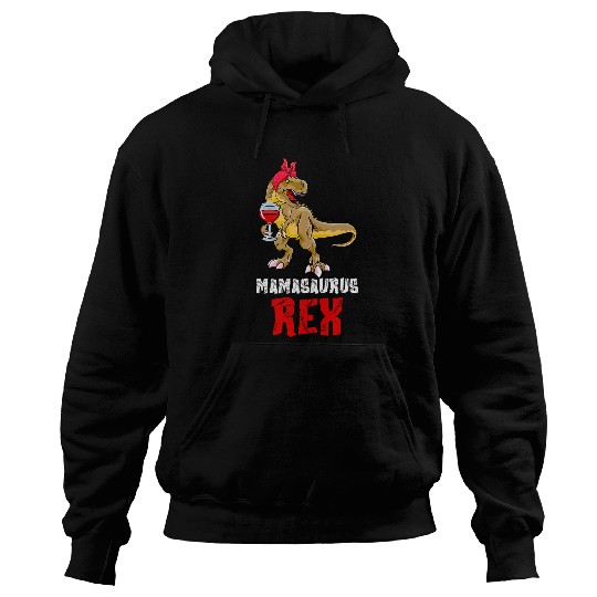 Dinosaur Pet Mamasaurus rexs Funny Mama Dinosaur With Wines Class Hoodies