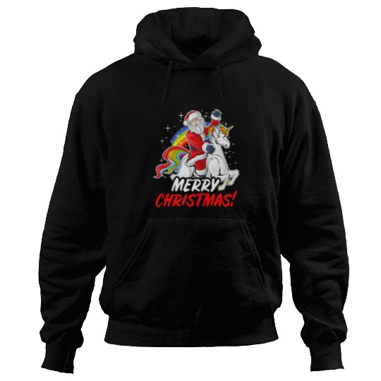 Unicorn Pet Santa Claus Christmas Holiday Hoodies