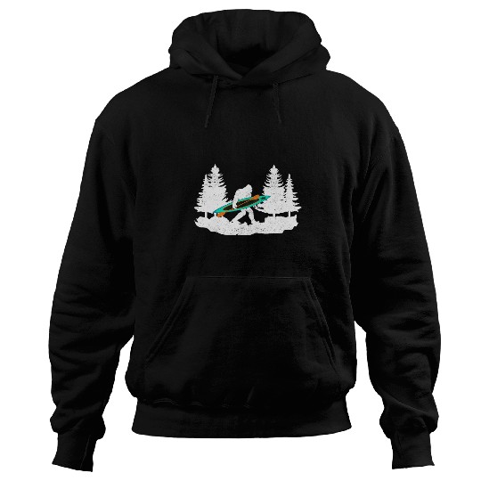 Bigfoot Pet Kayak Paddling Lake White Water Canoe Sasquatch 3 Hoodies