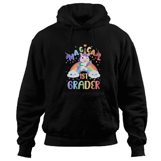 Unicorn Pet Funny Back To School 1st First Grade Magical Unicorn Rainbow Hoodies