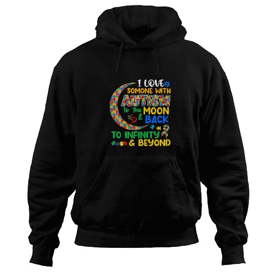 Autism Puzzle I Love Someone With Autism Dad Mom Hoodies