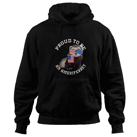Ferret Pet Mom Dad Mustela Nigripes 4th July 20 Hoodies
