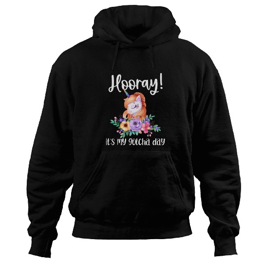 Unicorn Pet Kids Hooray Its My Gotcha Day Adoption Unicorn Adopting Gift 2 Hoodies