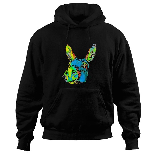 Donkey Pet Face Pop Art Hoodies