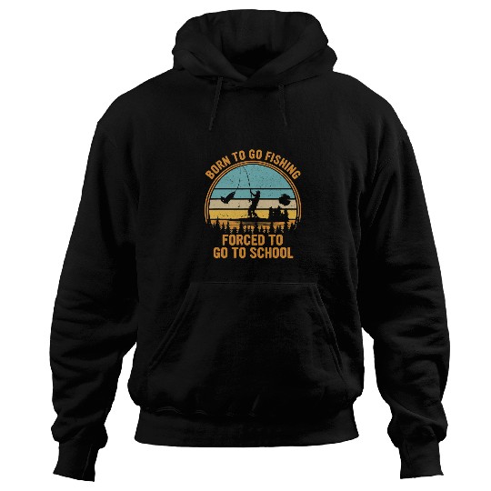 Fishing Fun Funny Born To Go Fishing Bass Fish Fisherman Boys Kids 2 8 Hoodies