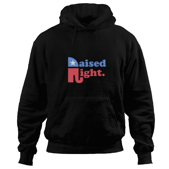 Elephant Mammal Raised Right Republican Elephant Retro Style Distressed Hoodies