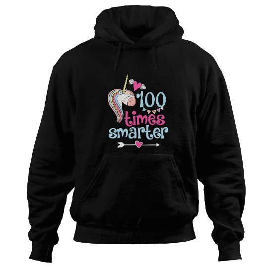 Unicorn Pet 100 Days Of School 100 Times Smarter Unicorn 07 Hoodies
