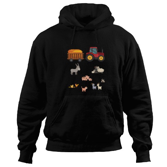 Tractor Fun driving Kids Agriculture tractor with animals Hoodies