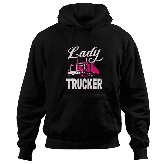 Truck Fun Trucker 18 Wheeler Freighter Truck Driver Hoodies