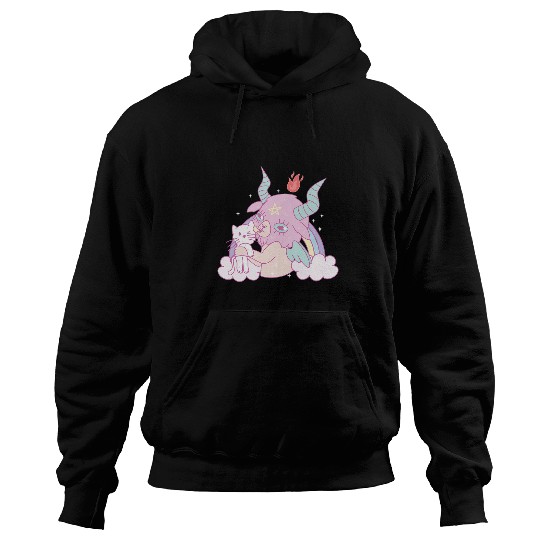 Goats Pet Pastel Goth Cute Creepy Goats With Kawaii Cat Hoodies